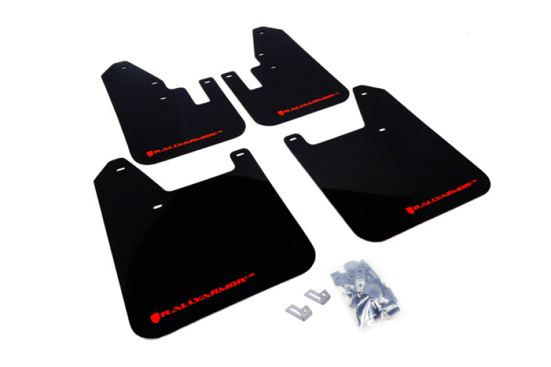 RAL UR Blk Flap/Rd Logo - Rally Armor 98-02 Subaru Forester Black UR Mud Flap w/ Red Logo
