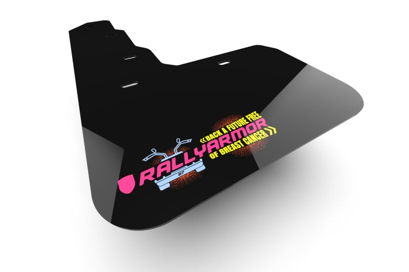 RAL BCE Black Flap / Pink Logo - Rally Armor 17-22 Tesla Model 3 Black Mud Flap BCE Logo