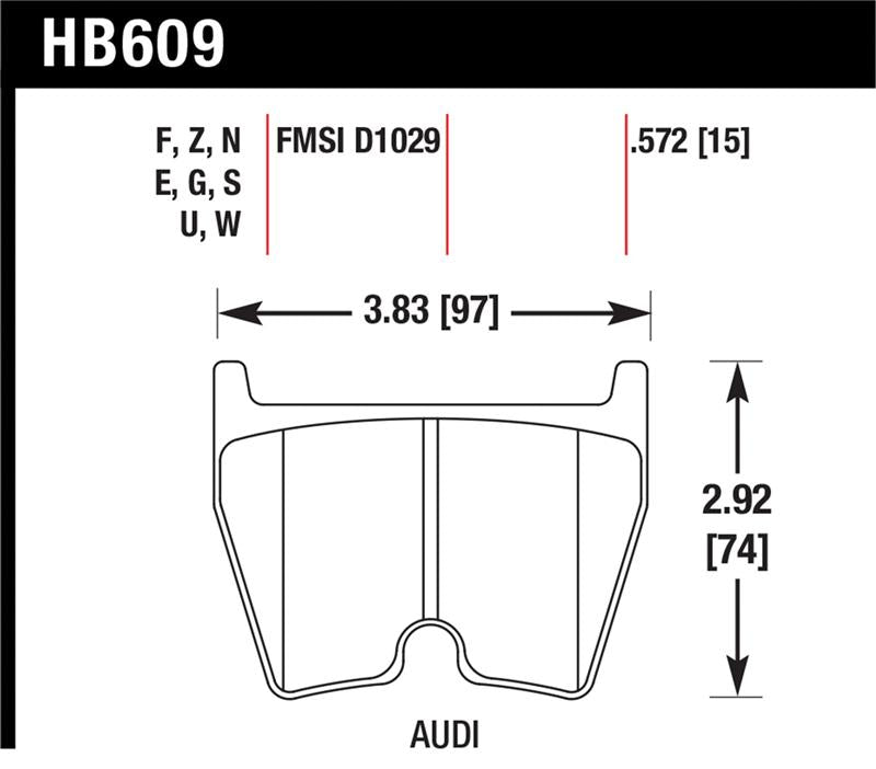 HAWK DTC-60 Brake Pad Sets - Hawk 08-11 Audi R8/07-08 RS4/03-04 RS6 / 02-03 VW Phaeton DTC-60 Front Race Brake Pads