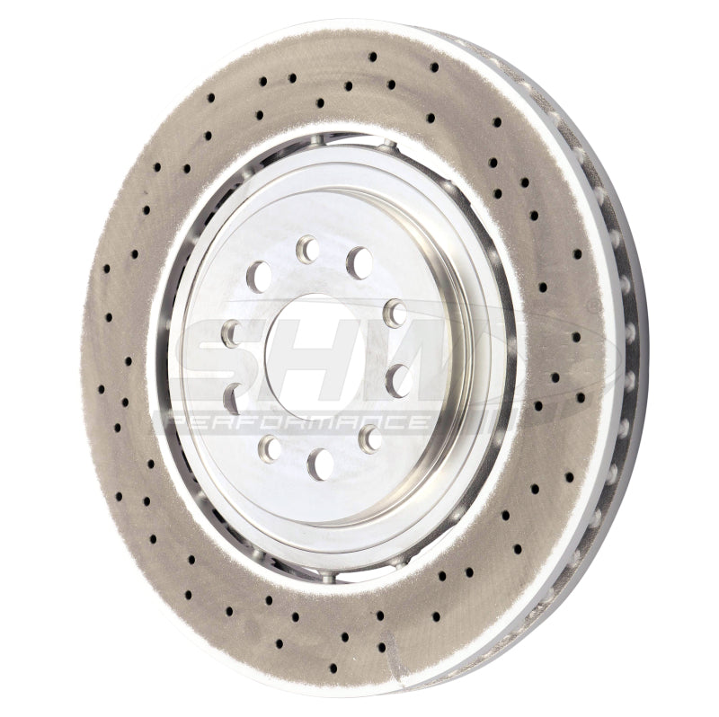 SHW Drilled Lightweight Rotors - SHW 15-21 Maserati Ghibli 3.0L w/Sport Pkg Front Cross-Drilled Lightweight Brake Rotor (670030935)