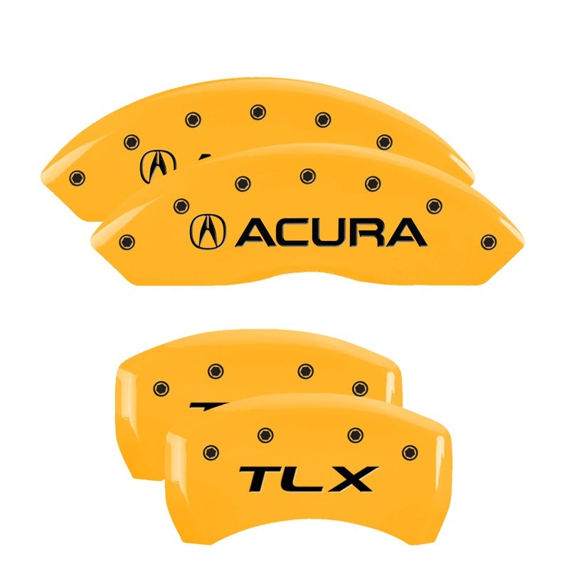 MGP Caliper Covers 4 Logo - MGP 4 Caliper Covers Engraved Front Acura Engraved Rear TLX Yellow finish black ch
