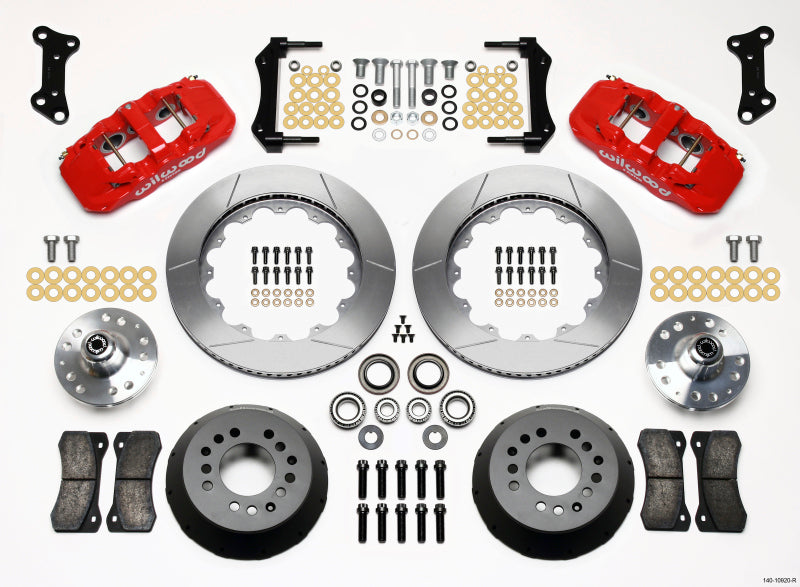 WIL Aero Brake Kit - Wilwood AERO6 Front Hub Kit 14.00 Red 67-69 Camaro 64-72 Nova Chevelle