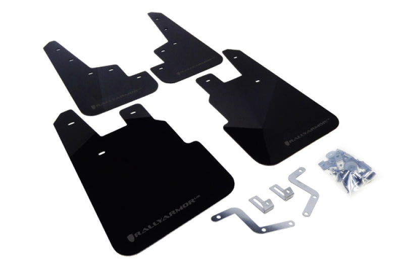 RAL UR Blk Flap/Grey Logo - Rally Armor 14-18 Subaru Forester Black Mud Flap w/ Grey Logo