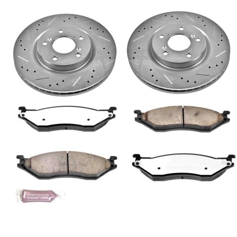 PSB Evolution Drill/Slot Rotor - Power Stop 05-16 Ford F-550 Super Duty Front Z36 Truck & Tow Brake Kit