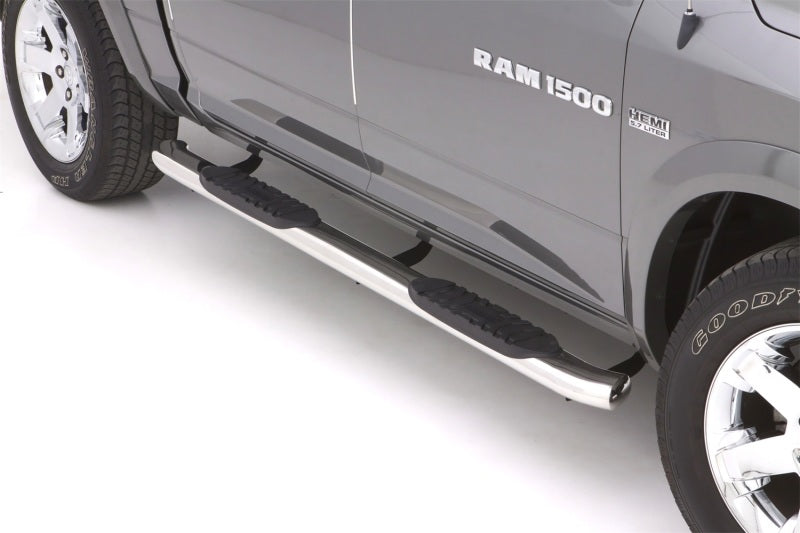 LND Nerf Bars - Polished - Lund 10-17 Dodge Ram 2500 Crew Cab 5in. Curved Oval SS Nerf Bars - Polished