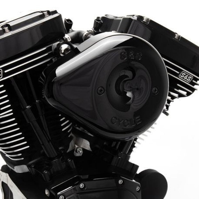 SSC Air Cleaner Kits - S&S Cycle 08-17 Touring/16-17 Softails Models Stealth Air Cleaner Kit w/ Black Teardrop Cover