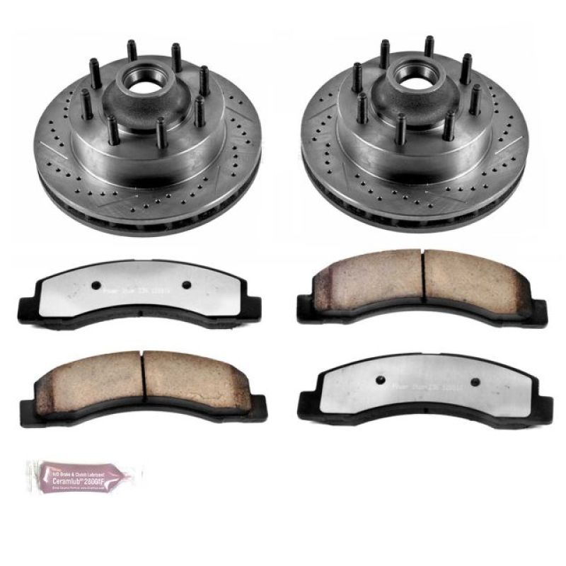 PSB Evolution Drill/Slot Rotor - Power Stop 99-02 Ford F-350 Super Duty Front Z36 Truck & Tow Brake Kit