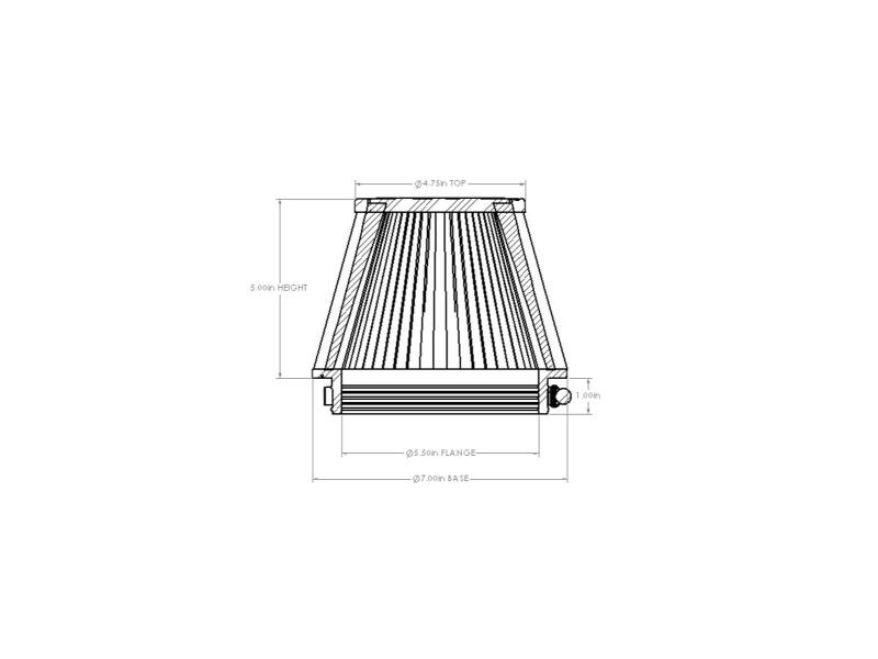 AFE Universal D2 Dura Dry Air Filter - aFe POWER Universal Clamp-On Air Filter w/ D2 Dura-Dry Media - 5.5in F x 7in B x 4.75in T x 5in H