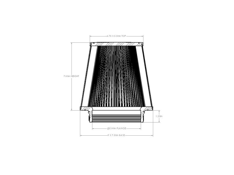 AFE Universal D2 Dura Dry Air Filter - aFe Magnum FORCE Intake Replacement Air Filter w/ D2 Dry Media 5in x(9x7.5)in x(6-3/4x5.5)in x7in