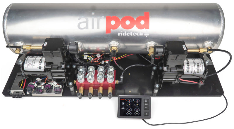 RID Air Control System - Ridetech RidePro E5 Air Ride Suspension Control System 5 Gallon Dual Compressor AirPod 1/4in Valves