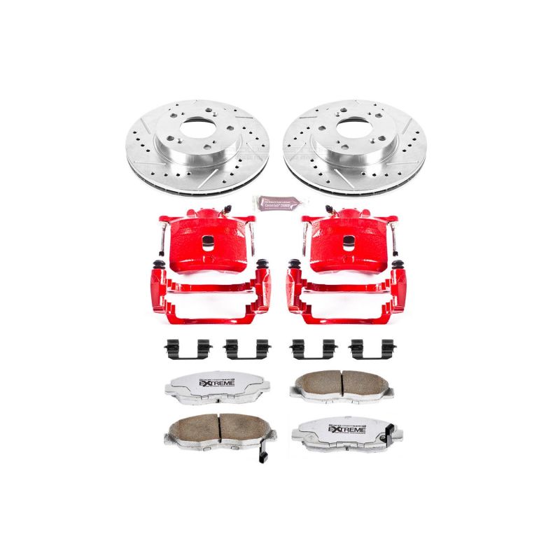 PSB Z26 Street Kit w/Cals - Power Stop 06-11 Honda Civic Front Z26 Street Warrior Brake Kit w/Calipers