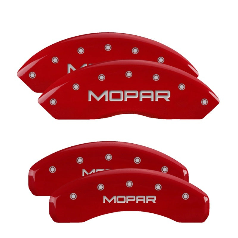 MGP Caliper Covers 4 Logo - MGP 4 Caliper Covers Engraved Front & Rear Mopar Red Finish Silver Char 2019 Jeep Wrangler