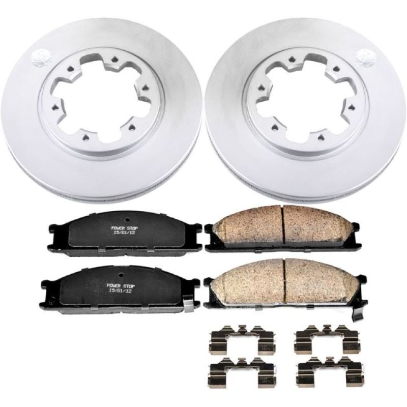 PSB Z17 Evolution Coated Kit - Power Stop 86-94 Nissan D21 Front Z17 Evolution Geomet Coated Brake Kit