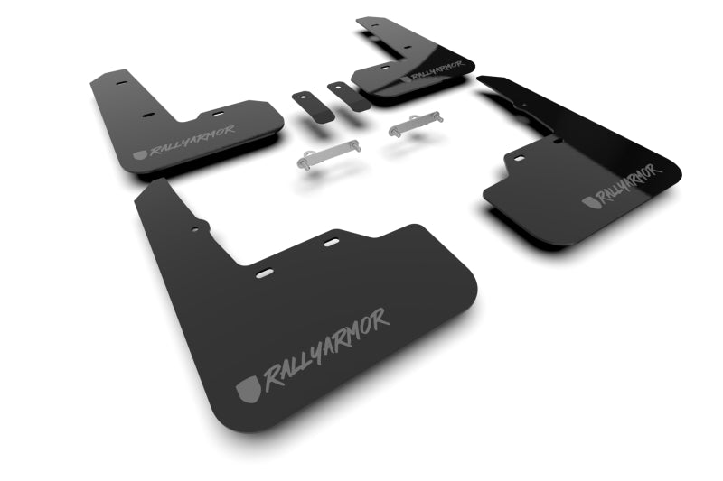 RAL UR Blk Flap/Dark Grey Logo - Rally Armor 22-25 Subaru WRX Black UR Mud Flap Altered Font Dark Grey Logo