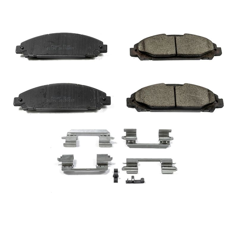 PSB Z17 Evolution Brake Pads - Power Stop 15-19 Ford Mustang Front Z17 Evolution Ceramic Brake Pads w/Hardware