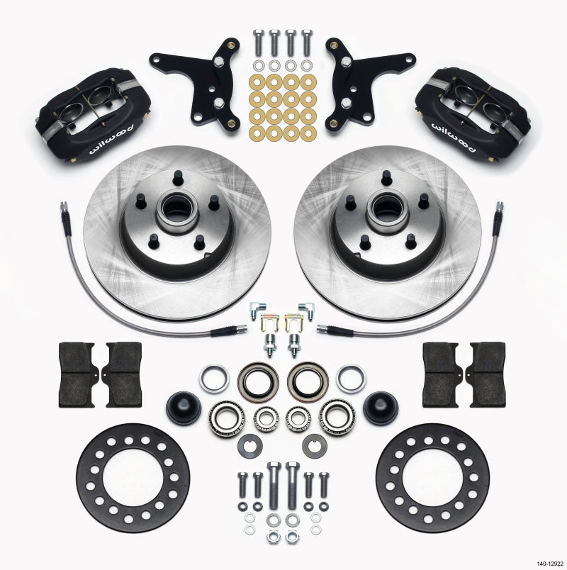 WIL Dynalite Brake Kit - Wilwood Forged Dynalite Front Kit 11.28in 1 PC Rotor&Hub Ford 1954-1956