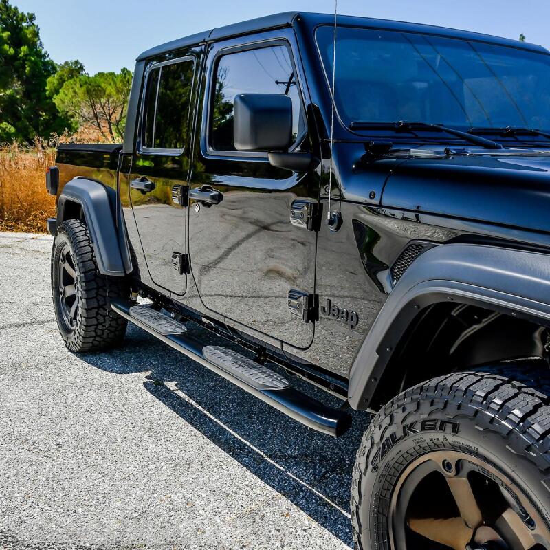 WES Nerf Bars - PRO TRAXX 5 - Westin 2020 Jeep Gladiator PRO TRAXX 5 WTW Oval Nerf Step Bars - Black
