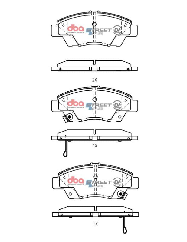 DBA Street Series Brake Pads - DBA 11-15 Honda CR-Z Front SSEV Street Series Brake Pads