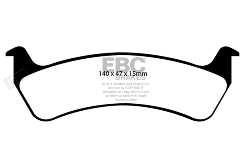 EBC Yellowstuff Brake Pad Sets - EBC 92-94 Jeep Grand Cherokee 4.0 Yellowstuff Rear Brake Pads