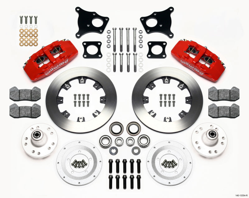 WIL Dynapro Brake Kit - Wilwood Dynapro 6 Front Hub Kit 12.19in Red AMC 71-76 OE Disc w/o Bendix Brakes