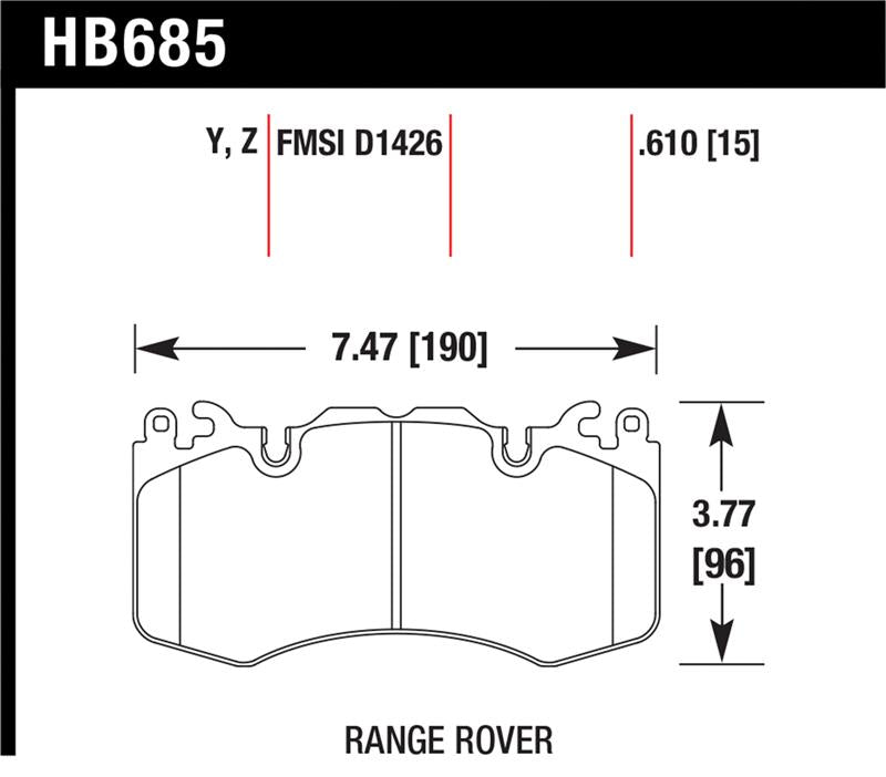 HAWK Ceramic Brake Pad Sets - Hawk 10-11 Range Rover/Range Rover Sport Supercharged Performance Ceramic Street Front Brake Pads