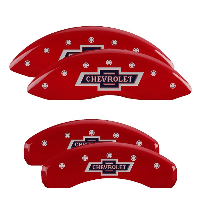 MGP Caliper Covers 4 Logo - MGP 4 Caliper Covers Engraved Front & Rear Red Powder Coat Finish Silver Charac 100 Anniversary Logo