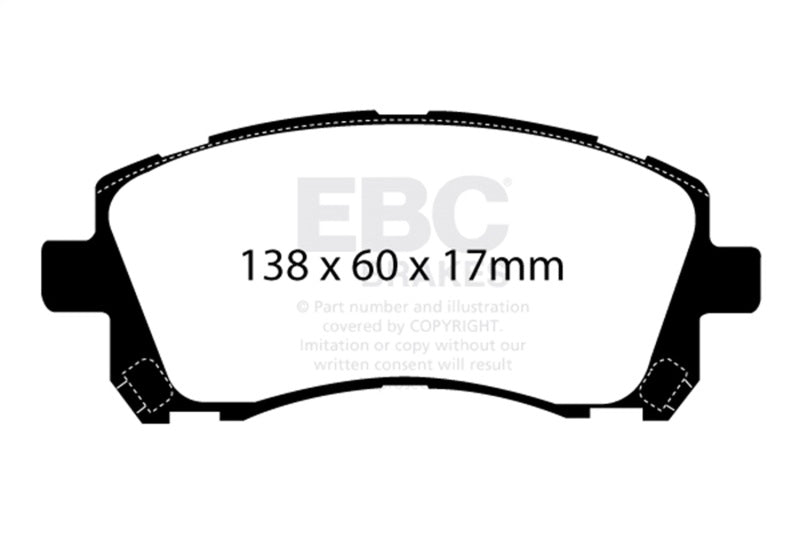 EBC Bluestuff Brake Pad Sets - EBC 01-02 Subaru Impreza 2.0 Turbo WRX Bluestuff Front Brake Pads