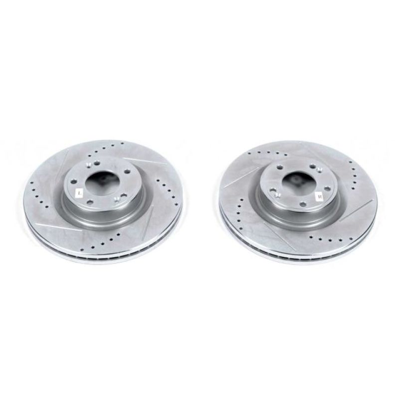PSB Evolution Drill/Slot Rotor - Power Stop 10-16 Hyundai Genesis Coupe Front Evolution Drilled & Slotted Rotors - Pair