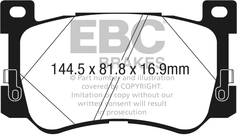 EBC Ultimax2 Brake Pad Sets - EBC 2017+ Genesis G90 5.0L Ultimax2 Front Brake Pads