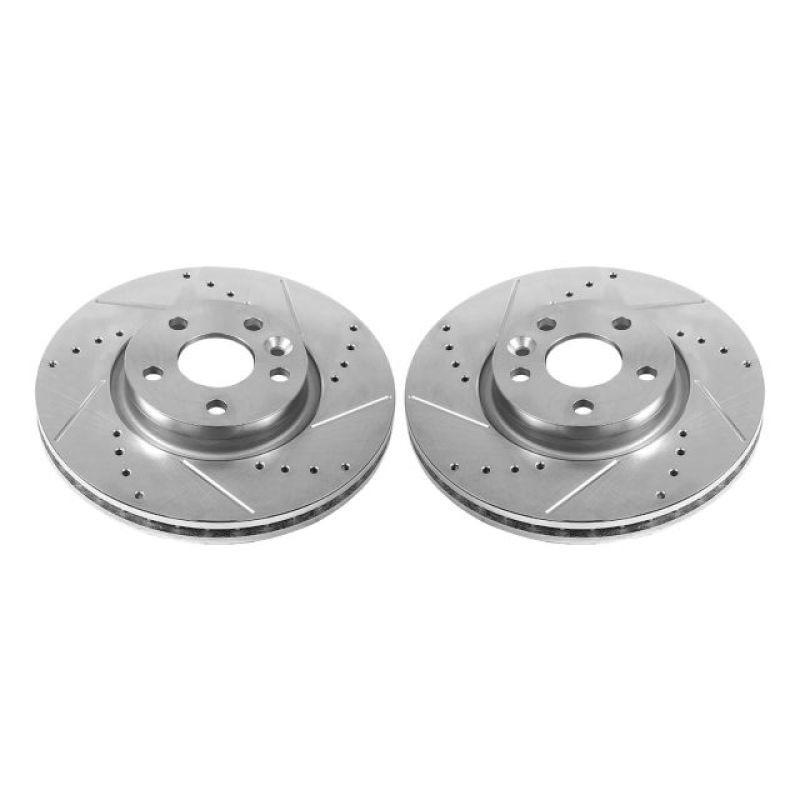 PSB Evolution Drill/Slot Rotor - Power Stop 12-15 Land Rover Range Rover Evoque Front Evolution Drilled & Slotted Rotors - Pair