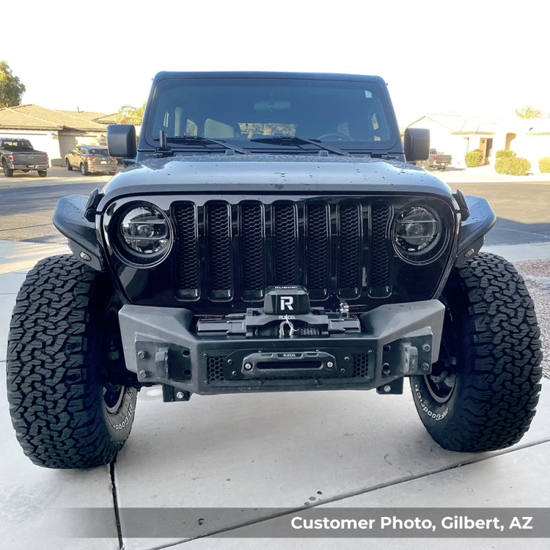 GOR Rockline Bumper - Go Rhino 07-20 Jeep Wrangler JL/JLU/JK/JKU/Gladiator JT Rockline Front Stubby Bumper