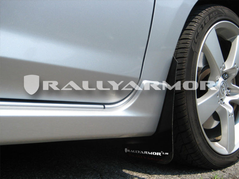 RAL UR Red Flap/Wht Logo - Rally Armor 04-09 Mazda3/Speed3 Red UR Mud Flap w/ White Logo