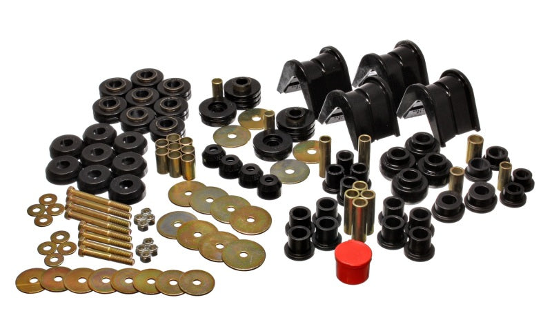 ES Hyper-Flex Sets - Black - Energy Suspension 66-77 Ford Bronco 4WD (w/ 2 Deg C-Bushings) Black Hyper-Flex Master Bushing Set