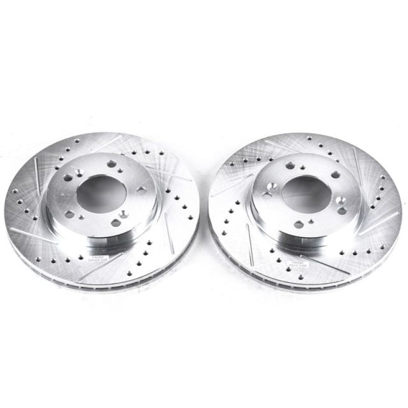 PSB Evolution Drill/Slot Rotor - Power Stop 97-98 Acura Integra Front Evolution Drilled & Slotted Rotors - Pair