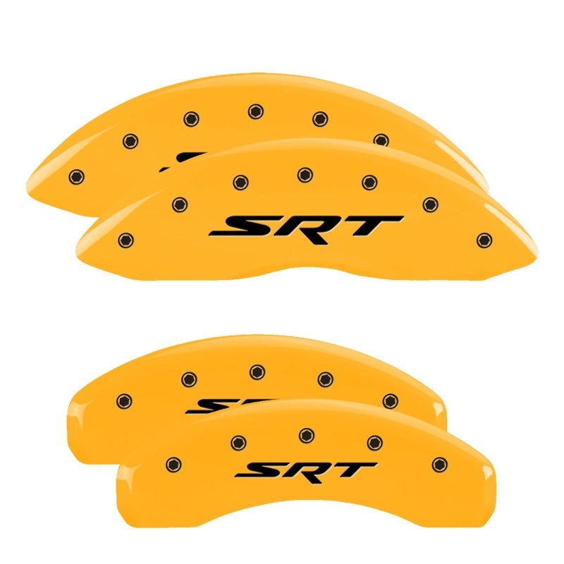 MGP Caliper Covers 4 Logo - MGP 4 Caliper Covers Engraved Front & Rear Srt Yellow Finish Black Char 2006 Jeep Commander