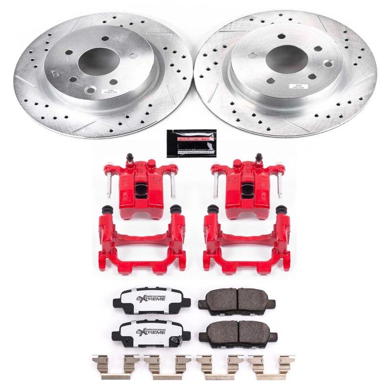 PSB Z26 Street Kit w/Cals - Power Stop 18-19 Nissan 370Z Rear Z26 Street Warrior Brake Kit w/Calipers
