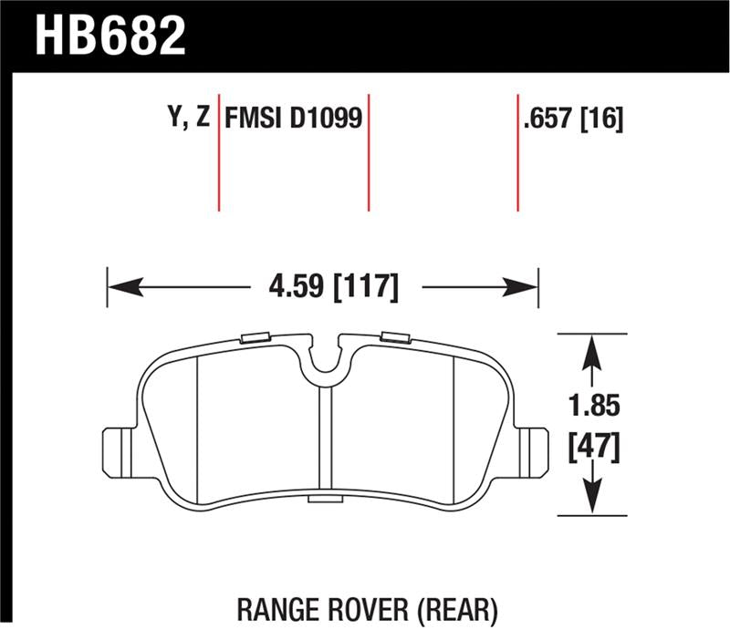 HAWK LTS Brake Pads - Hawk 05-09 Range Rover LR3 D1099 LTS Street Rear Brake Pads