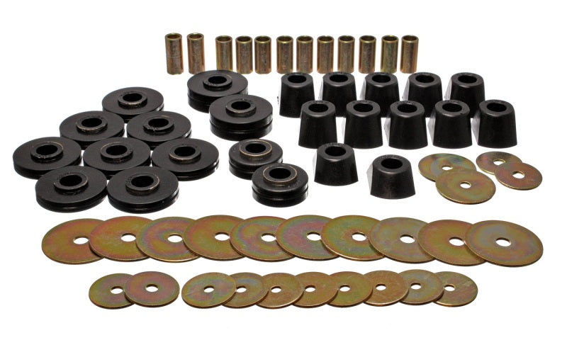 ES Body Mounts - Black - Energy Suspension 67-95 K5 Blazer/67-70 Denali XL/Suburban/Yukon XL 4WD Black Body (Cab) Mount Set