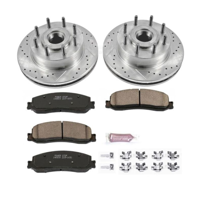 PSB Evolution Drill/Slot Rotor - Power Stop 2012 Ford F-350 Super Duty Front Z23 Evolution Brake Kit