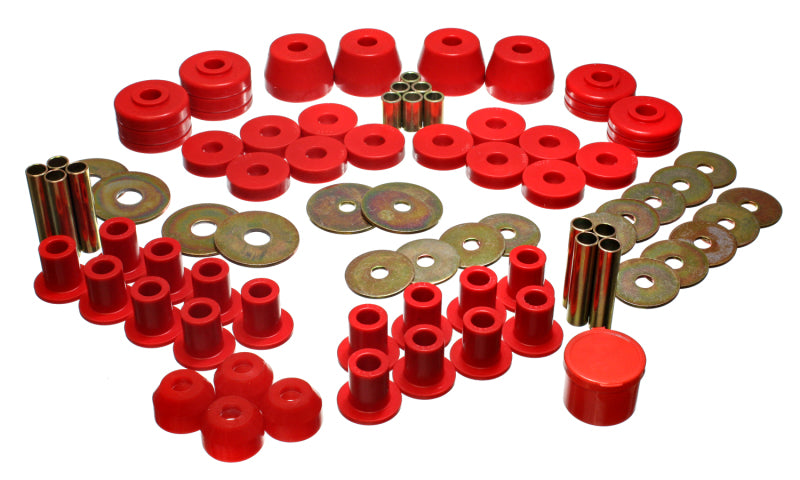 ES Hyper-Flex Sets - Red - Energy Suspension 85-92 VW Golf/GTI/Jetta / 72-93 Dodge Ramcharger Red Hyper-flex Master Bushing Set