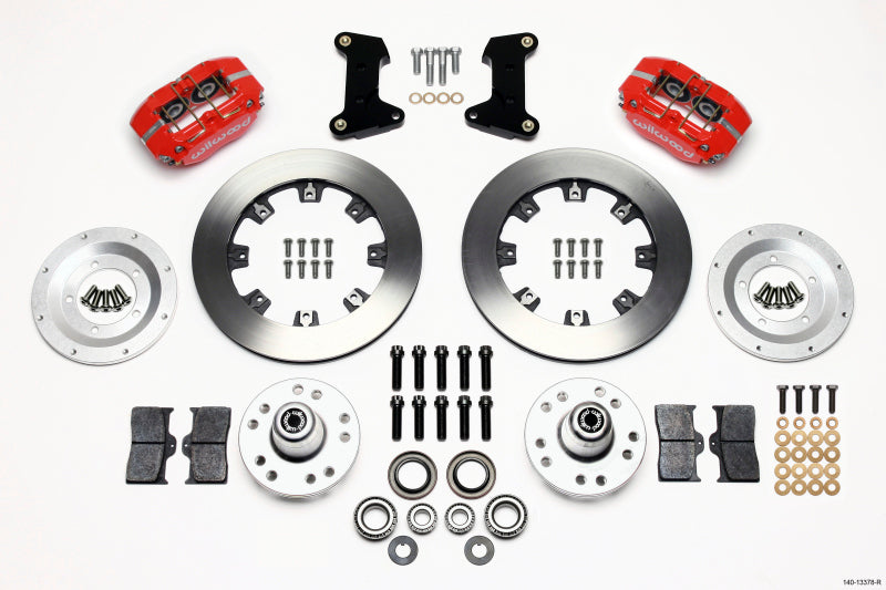 WIL Dynapro Brake Kit - Wilwood Dynapro Dust-Boot Front Kit 12.19in Red 74-80 Pinto/Mustang II Disc Spindle only