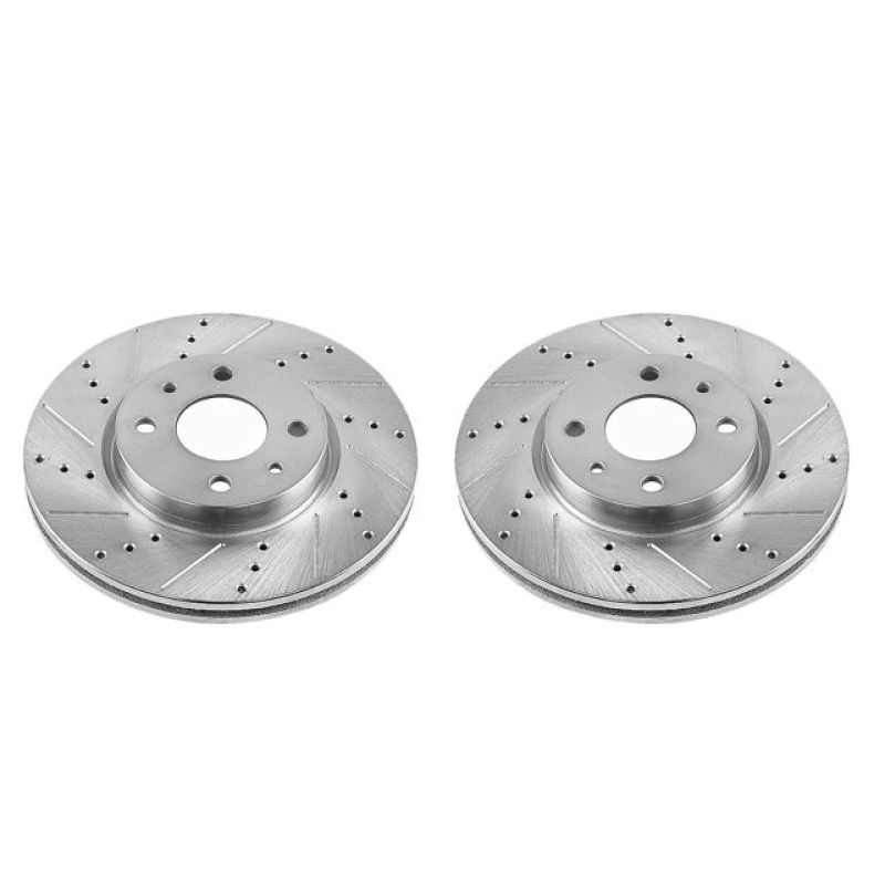 PSB Evolution Drill/Slot Rotor - Power Stop 12-18 Fiat 500 Front Evolution Drilled & Slotted Rotors - Pair