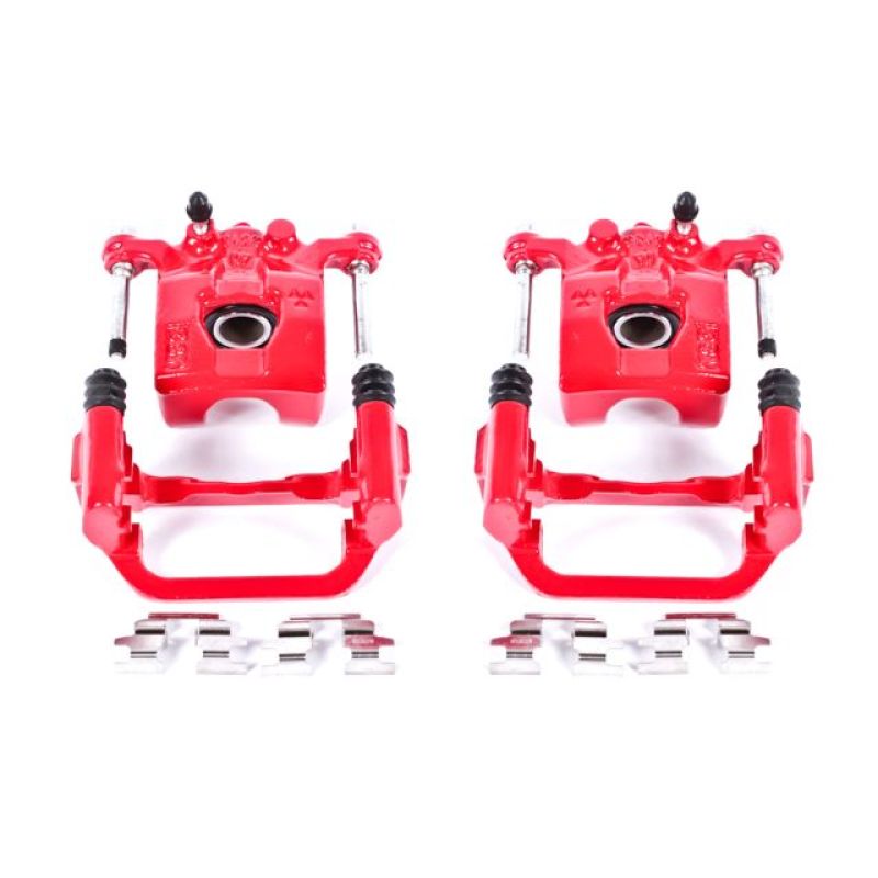 PSB Red Calipers - Power Stop 02-06 Nissan Altima Rear Red Calipers w/Brackets - Pair