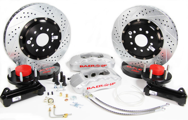 BAE Pro Brake Kits - Baer Brakes 65-66 Ford Mustang 13in Pro+ Front Brake Kit-Silver-