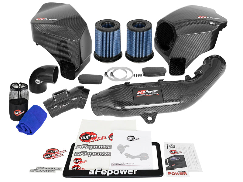 AFE Black Series Carbon Fiber Cold Air Intakes - aFe Momentum GT Pro 5R Cold Air Intake System 15-17 BMW M3/M4 S55 (tt)