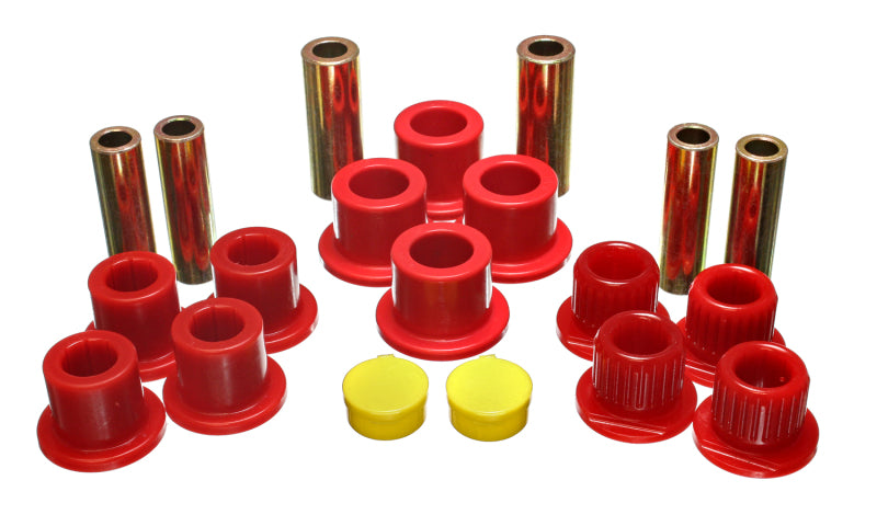 ES Spring/Shackle Bush - Red - Energy Suspension Rear Leaf Spring Bushing Set - Red