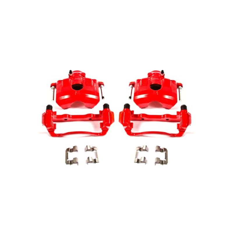 PSB Red Calipers - Power Stop 08-11 Ford Focus Front Red Calipers w/Brackets - Pair