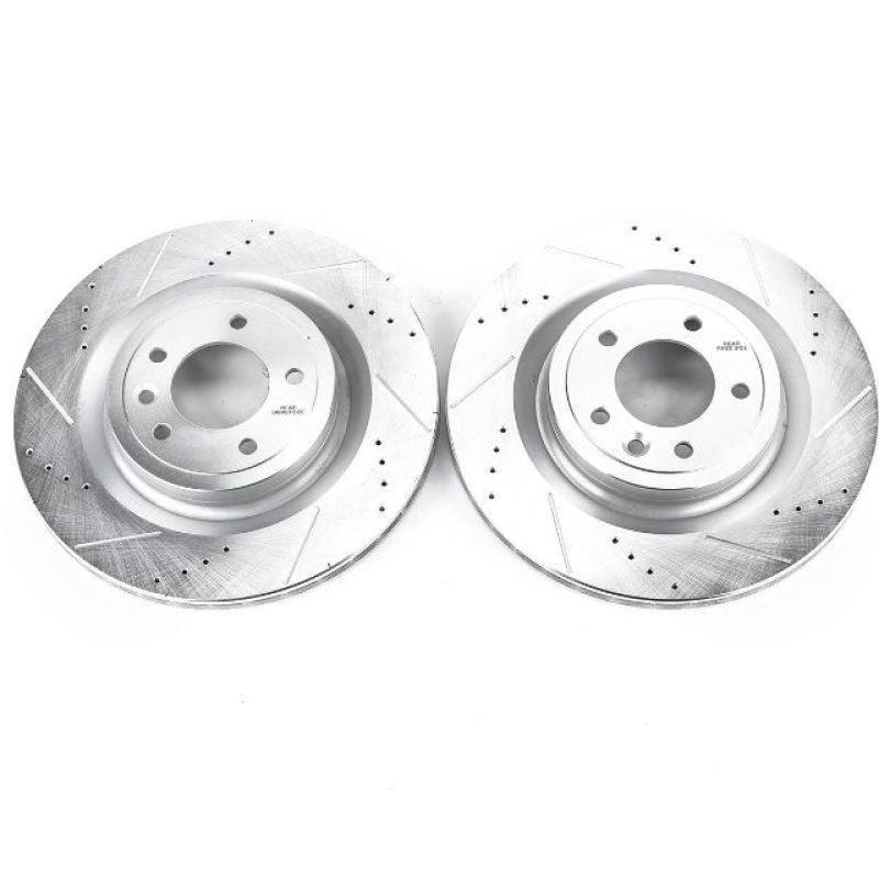 PSB Evolution Drill/Slot Rotor - Power Stop 2017 Land Rover Discovery Rear Evolution Drilled & Slotted Rotors - Pair