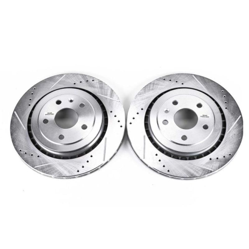 PSB Evolution Drill/Slot Rotor - Power Stop 16-18 Cadillac ATS Rear Evolution Drilled & Slotted Rotors - Pair