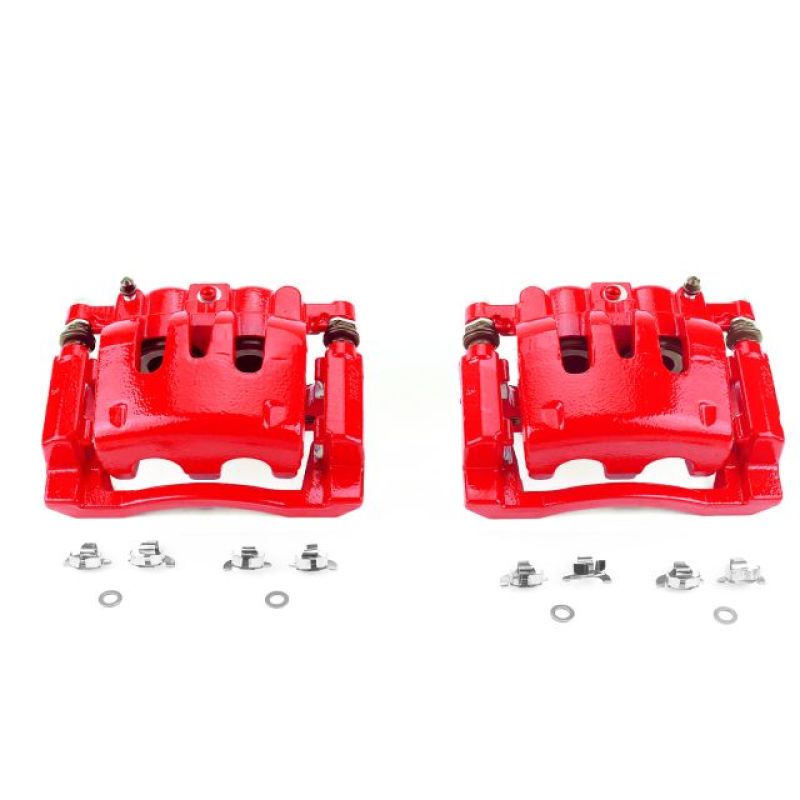 PSB Red Calipers - Power Stop 08-12 Ford F-250 Super Duty Rear Red Calipers w/Brackets - Pair